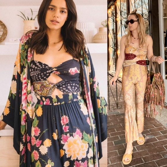 Rare Novella Royale Etta Tank Midnight Haze M Moon Stars Camisole Floral cut out - Picture 15 of 16